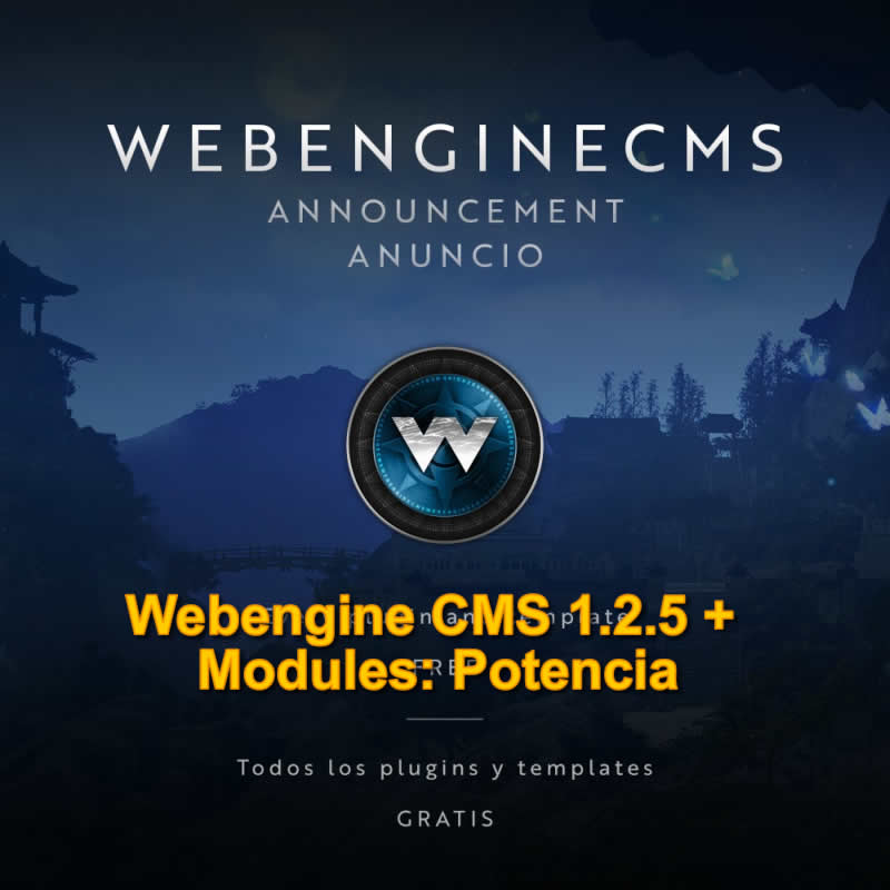 Webengine CMS 1.2.5 + Modules: Potencia Tu Sitio Web