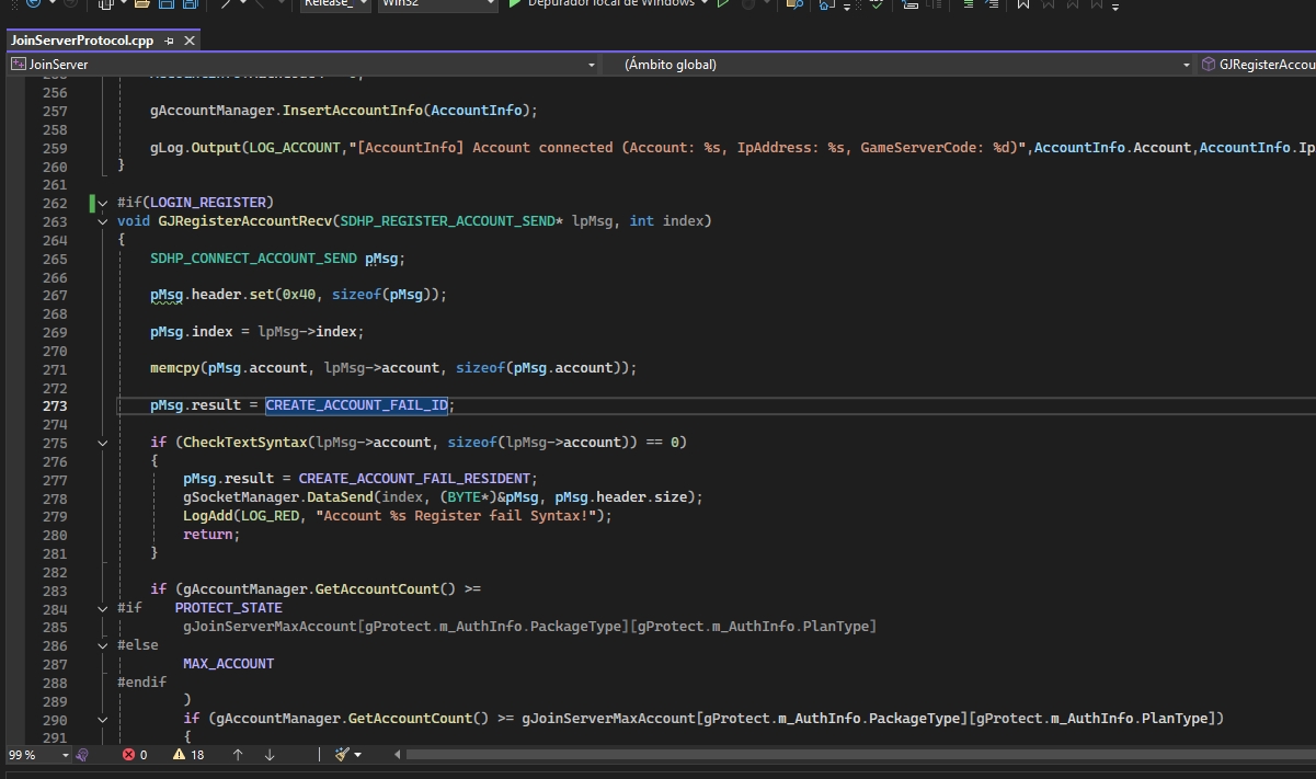 SRC Registro en Main Serve - JoinServer